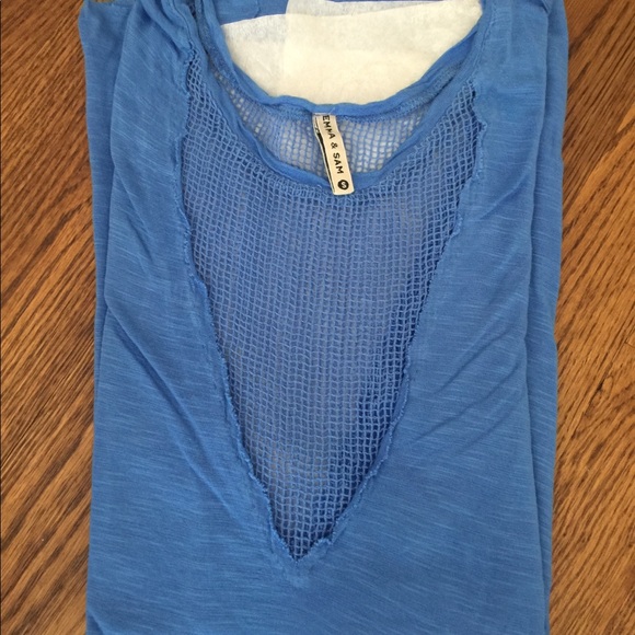 LF Tops - LF blue mesh V tank